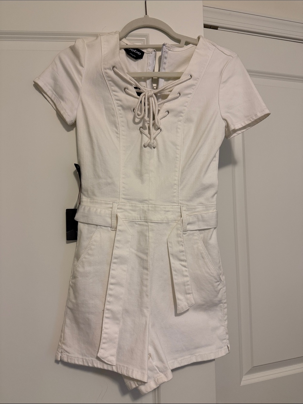 Bebe white romper